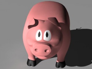 pig in pen 3Dモデル
