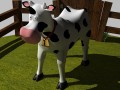 cartoon cow in pen 3D Model