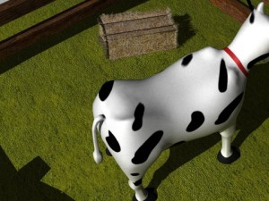 cartoon cow in pen 3D मॉडल