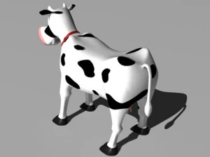 cartoon cow in pen 3D Model
