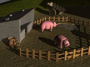 cartoon farm 3D Model
