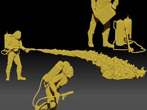 Flamethrower soldiers Model Cetak 3D