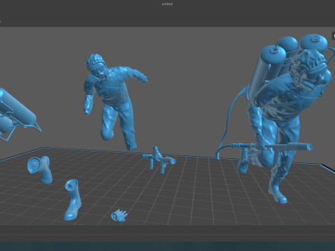 Flamethrower soldiers Model Cetak 3D