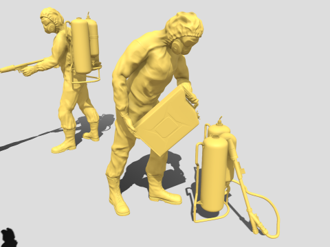 Flamethrower soldiers Model Cetak 3D
