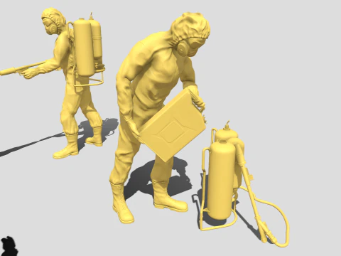 Flamethrower soldiers 3D Print Model