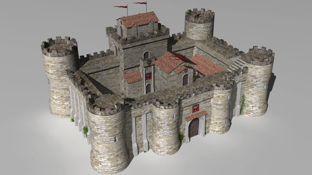 castle keep 3D Model .c4d .max .obj .3ds .fbx .stl .blend 