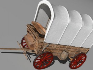 covered wagon Modello 3D