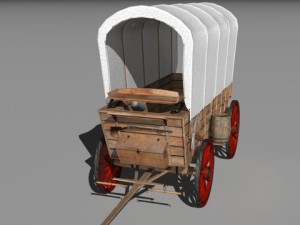 covered wagon Modello 3D