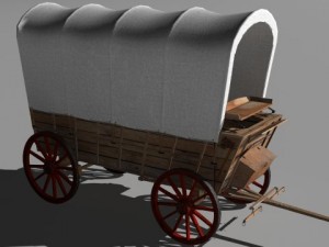 covered wagon Modello 3D