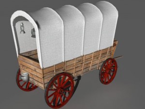 covered wagon Modello 3D