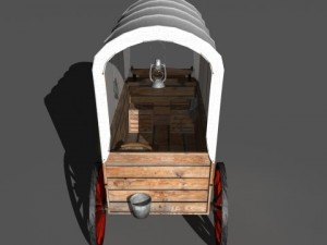 covered wagon Modello 3D
