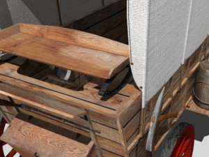 covered wagon Modello 3D