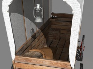 covered wagon Modello 3D