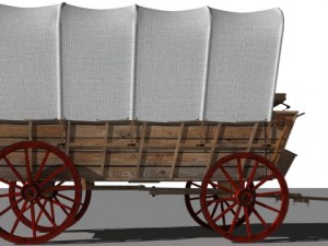 covered wagon Modello 3D