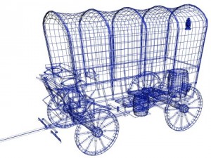 covered wagon Modello 3D