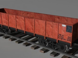 open freight car 3D 모델