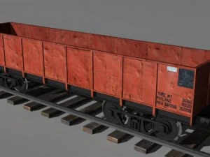 a&ccedil;ık y&uuml;k vagonu 3D Model