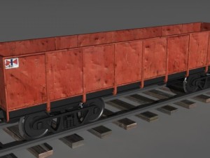 open freight car 3D Модель
