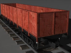 open freight car 3D Модель