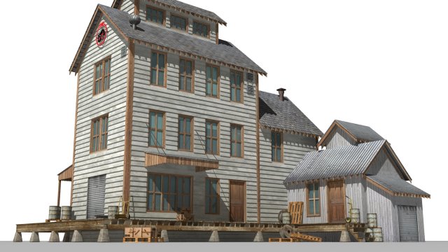 small factory 3D मॉडल .c4d .max .obj .3ds .fbx .stl .blend 