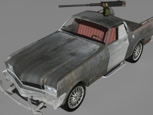 custom el camino with mounted machine 3D Model