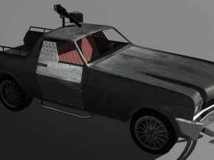 custom el camino with mounted machine 3D Model