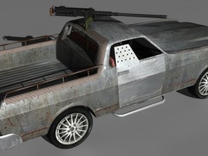 custom el camino with mounted machine 3D Model