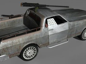 custom el camino with mounted machine 3D Model