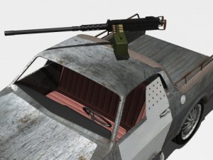 custom el camino with mounted machine 3D Model