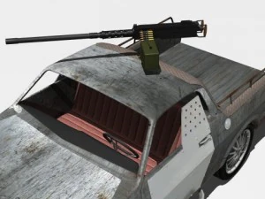 custom el camino with mounted machine 3D Model