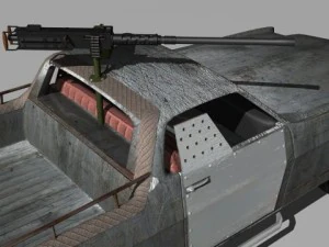 custom el camino with mounted machine 3D Model