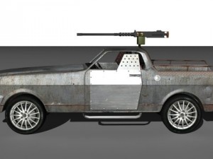 custom el camino with mounted machine 3D Model