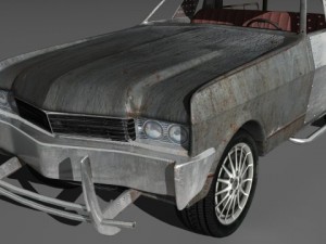 custom el camino with mounted machine 3D Model