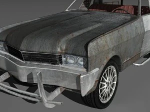custom el camino with mounted machine 3D Model