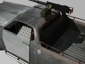 custom el camino with mounted machine 3D Model