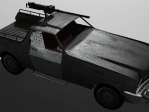 custom el camino with mounted machine 3D Model