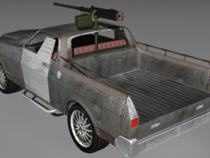 custom el camino with mounted machine 3D Model