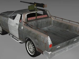 custom el camino with mounted machine 3D Model