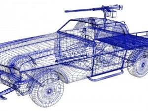 custom el camino with mounted machine 3D Model