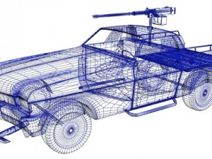 custom el camino with mounted machine 3D Model