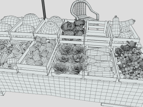 Green market stalls Modello 3D