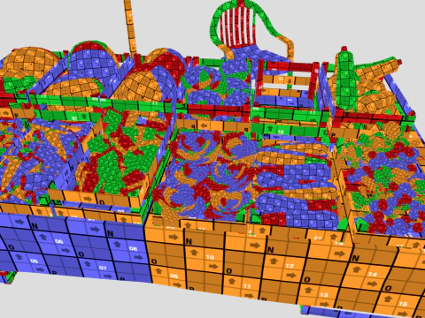 Green market stalls 3D Model