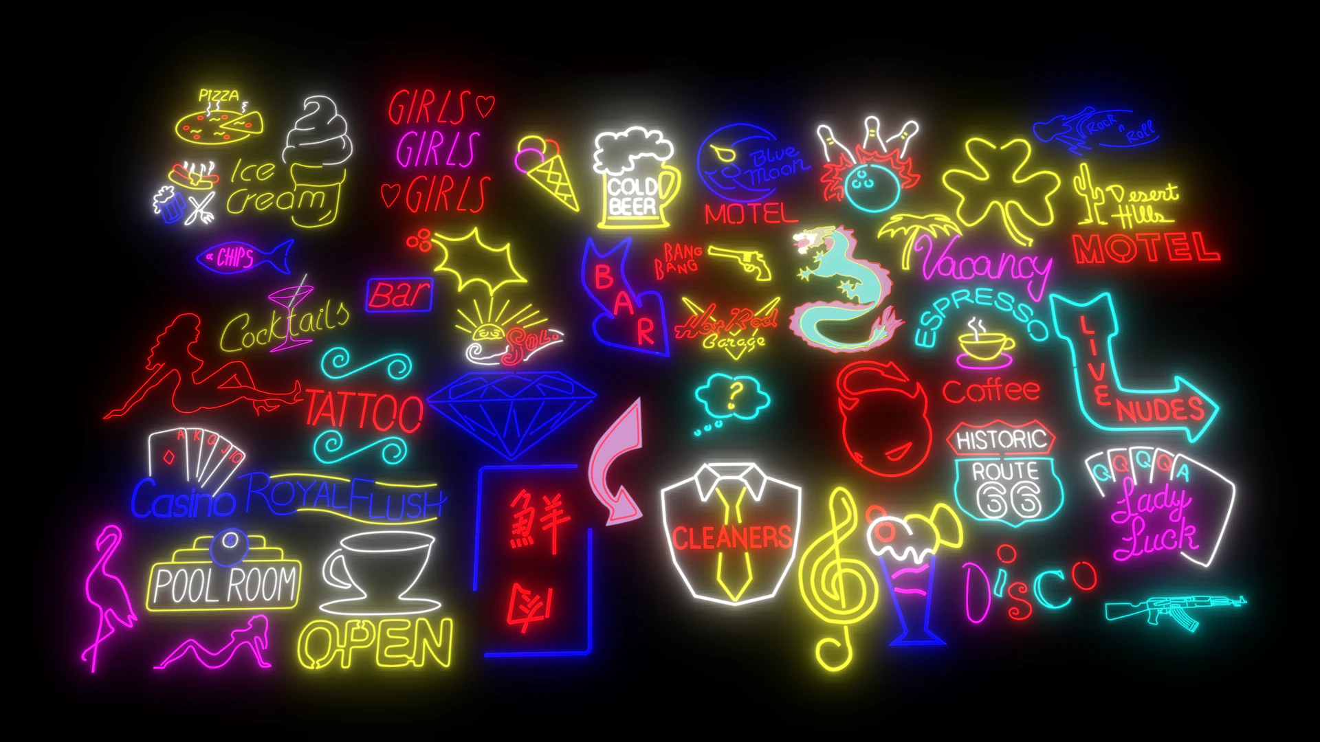 Neon lights for 3d printing 3D Print Model .c4d .max .obj .3ds .fbx .stl .blend 