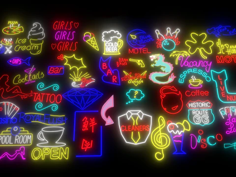 Neonlichter f&uuml;r den 3D-Druck 3D Druckmodell