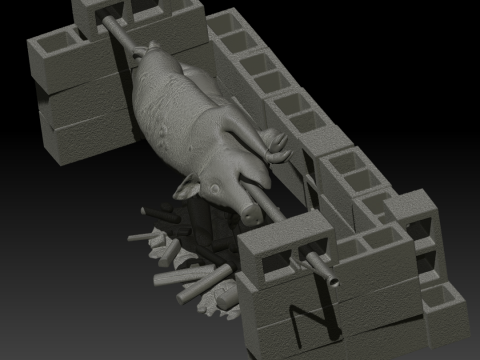 3D プリント用の豚の串焼き 3Dプリントモデル