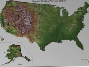 ABD boyalı kabartma 3D Model