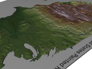 usa painted relief 3D Model