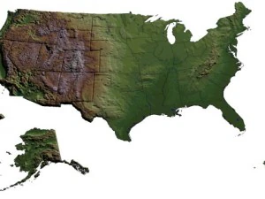 usa painted relief 3D Model