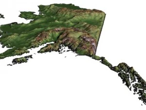 usa painted relief 3D Model