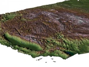 usa painted relief 3D Model